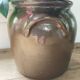 Brown stoneware jar