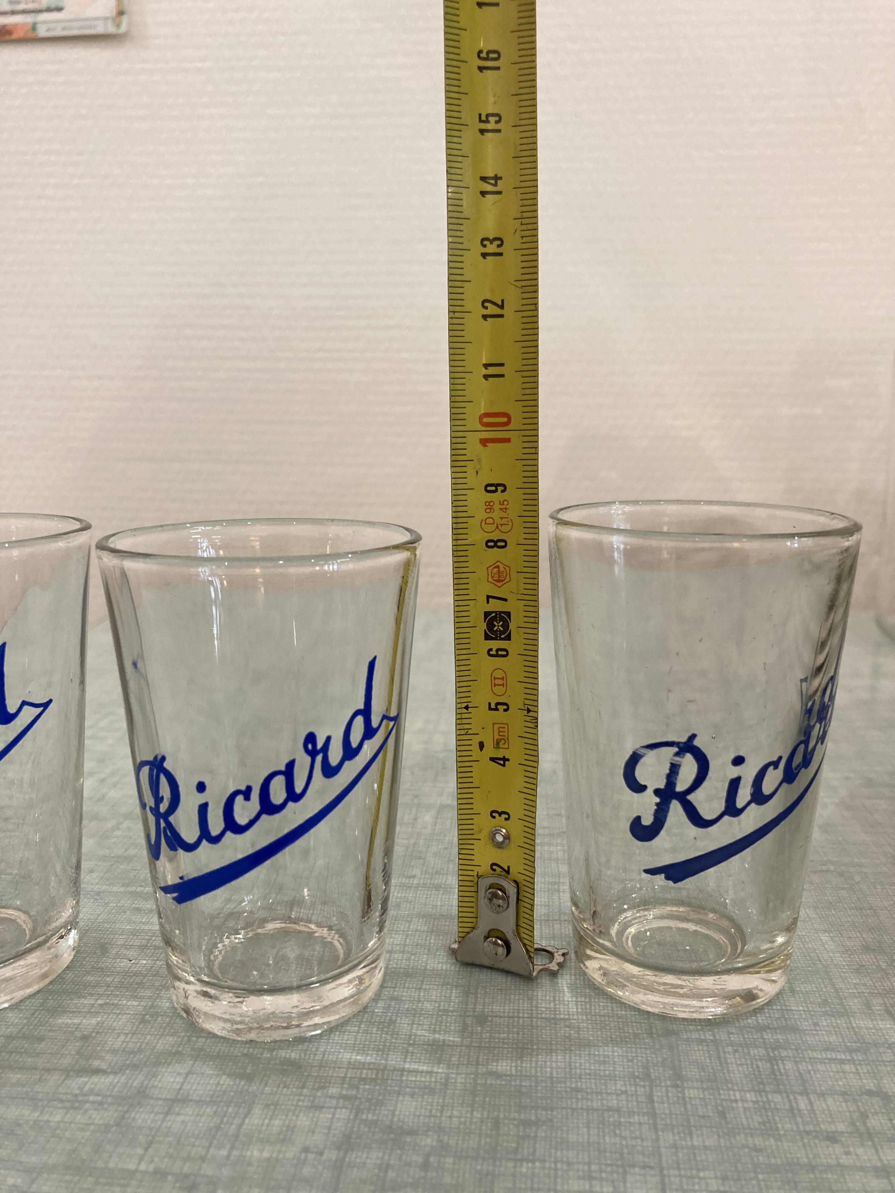 Set of 4 small vintage Ricard glasses
