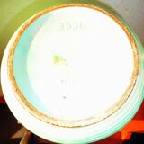 Enamelled earthenware vase with striated pattern