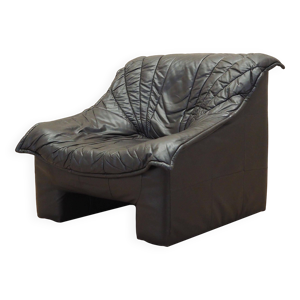 Fauteuil en cuir, design italien, années 1960, production : Italie