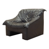 Leather armchair, Italian design, 1960s, production: Italy