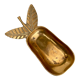 Empty vintage pear-shaped brass pocket