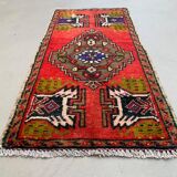 Small Vintage Turkish Rug 101x47 cm, Short Runner, Tribal, Shabby, Mini Carpet