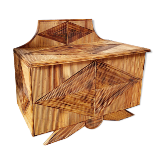 Rattan marquetry chest