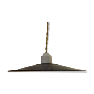 Black enamelled suspension - porcelain rosette