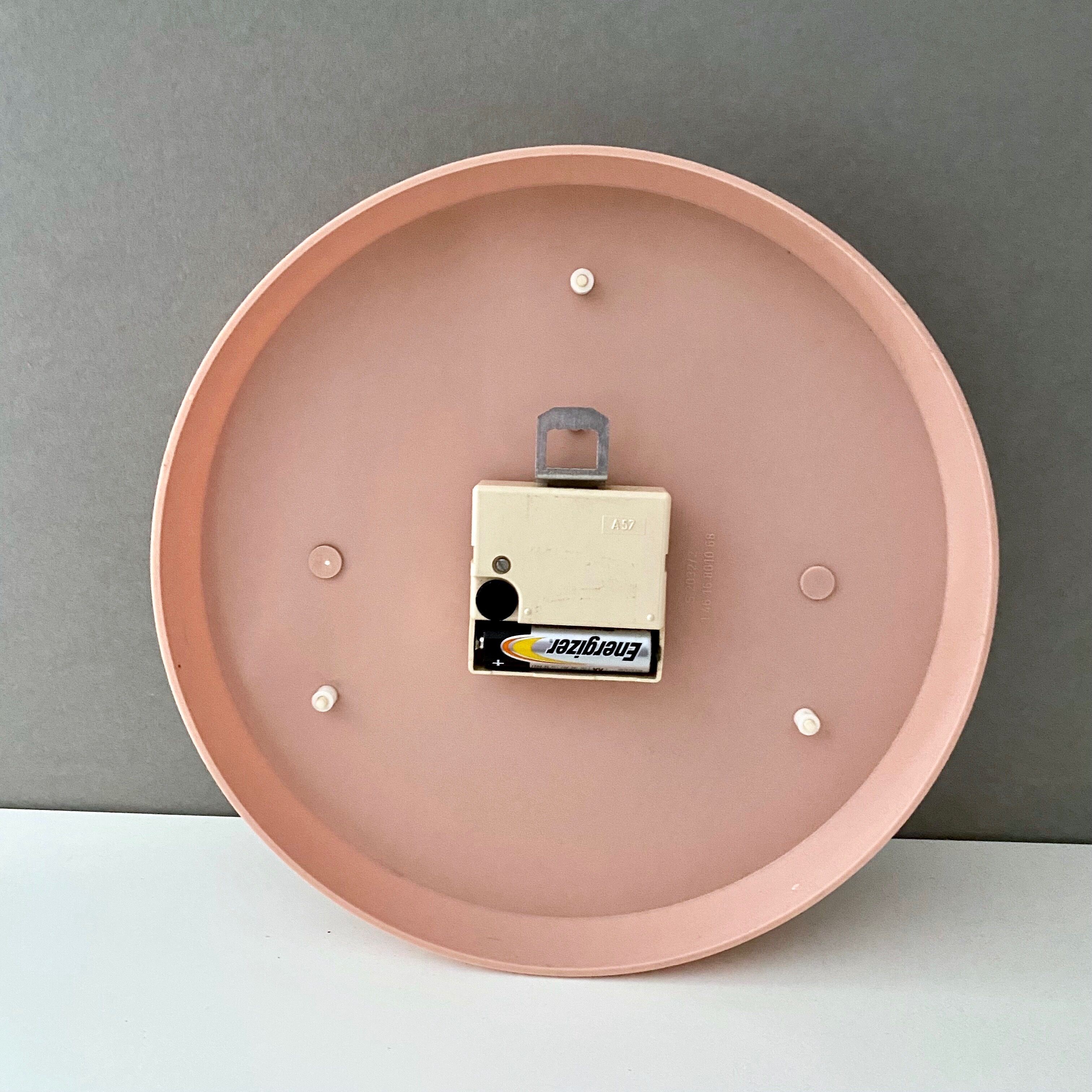 Meister Anker Wall Clock, 90s, Vintage Clock, Pastel Pink