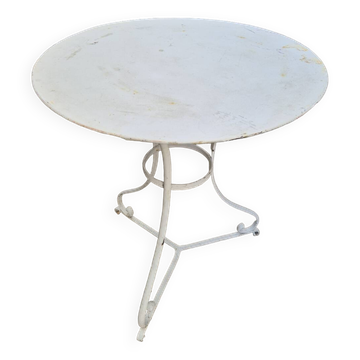 Table guéridon de jardin bistrot en fer forgé 19éme