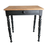 Wooden and black side table