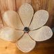 Suspension fleur rotin vintage
