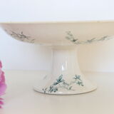 Servant dish on piedouche / compotier, Terre de Ferre, Longwy cute pattern, Vintage, early 19th