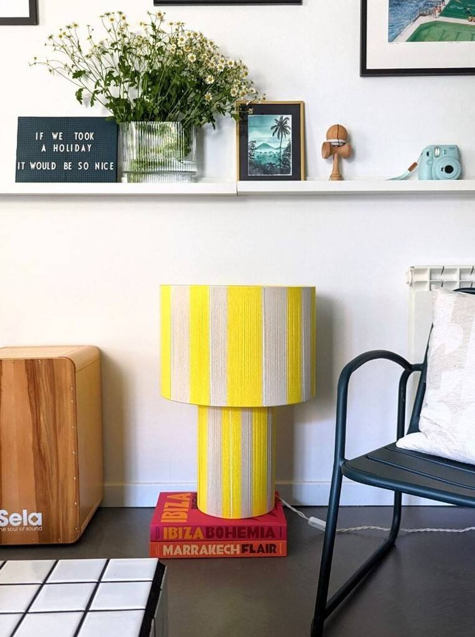 Large table lamp l'Eléange cream yellow