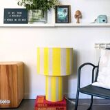 Grande lampe à poser l'Eléange jaune crème