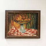 Early 20th century painting "The apple bowl" signed Buland