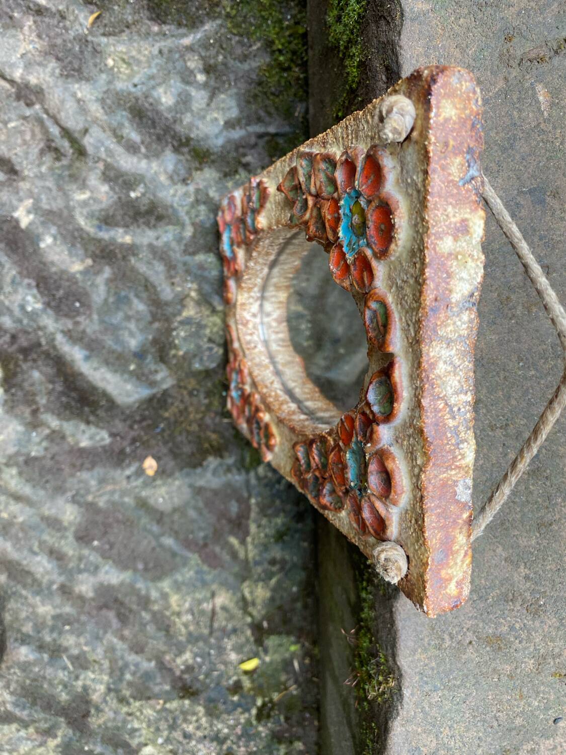 Ceramic mirror from the Roue Workshop in Vallauris, 1950