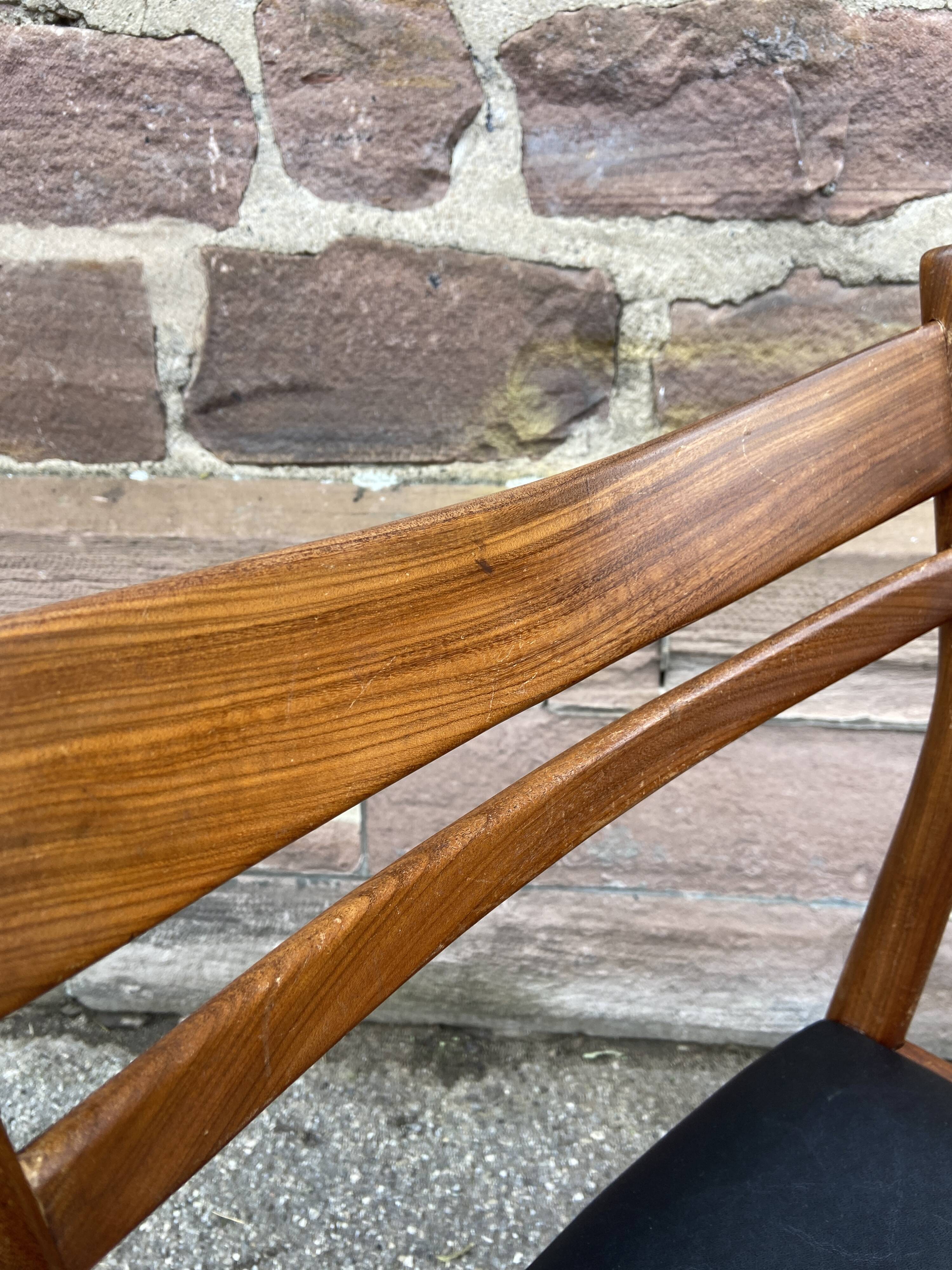 6 vintage Danish Scandinavian style chairs from the 1970s