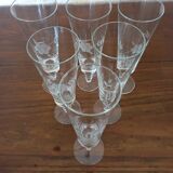 Set of 6 champagne flutes