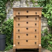 High Empire chest of drawers in solid raw oak