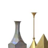 Brass "prism" bookends, 80s