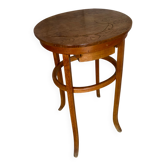 Chevet ancien table nuit bois courbé style thonet + tiroir sculpté vin