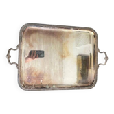 Silver-plated metal serving tray