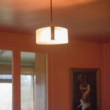 Vintage glass and brass pendant light, vintage chandelier, triangular ceiling lamp, pendant light