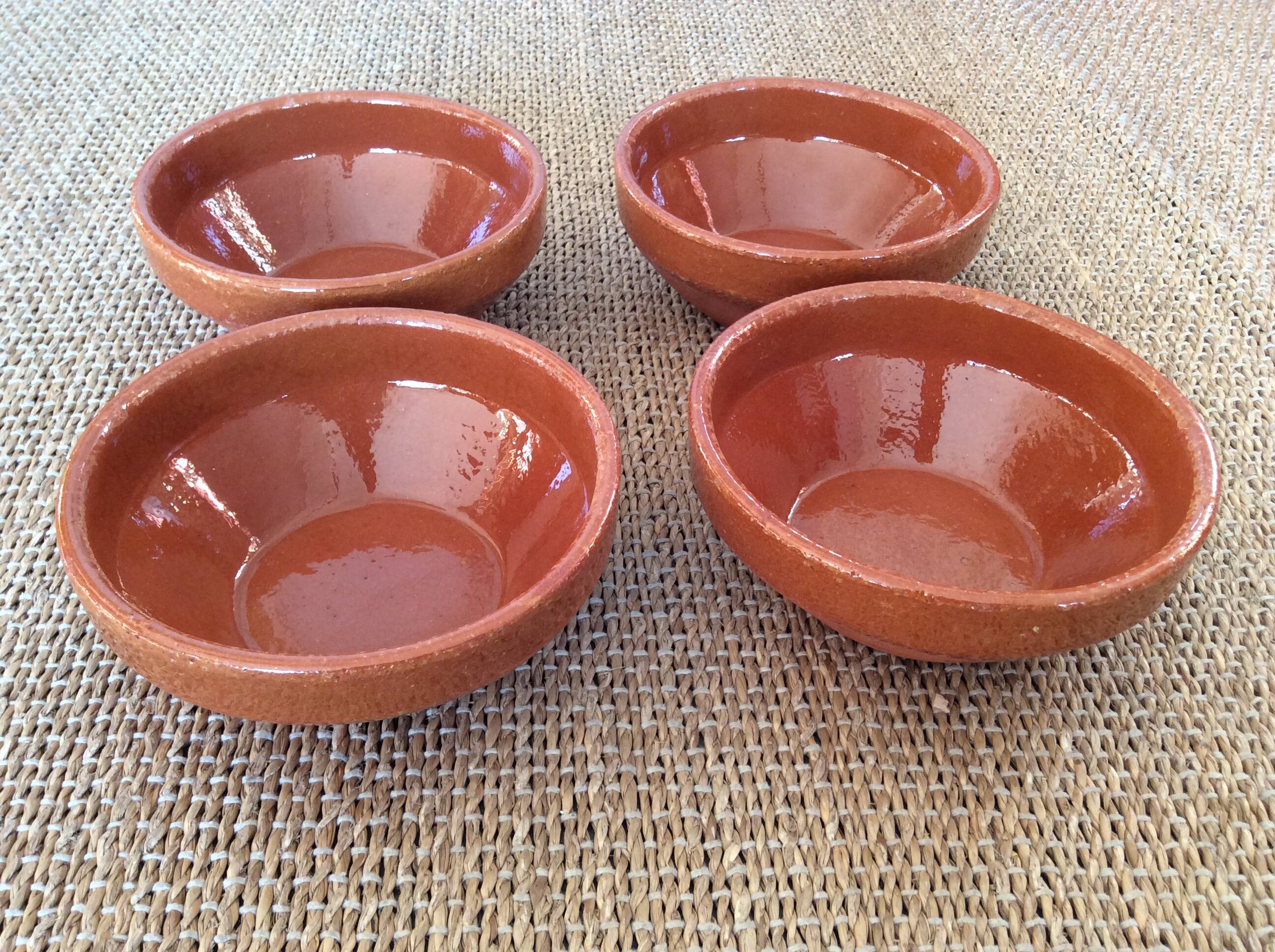 4 glazed terracotta bowls
