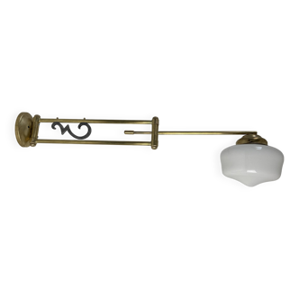 Ancienne lampe potence & opaline xl vintage