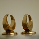 Pair of mid-century Swedish brass candle holders by Arthur Pe Kolbäck