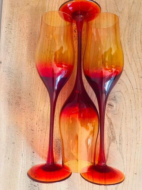 Set of 3 handmade glasses by artist Professor Zbigniew horbowy