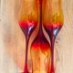 Set of 3 handmade glasses by artist Professor Zbigniew horbowy