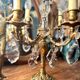 Girandole candelabra lamp in crystal and bronze