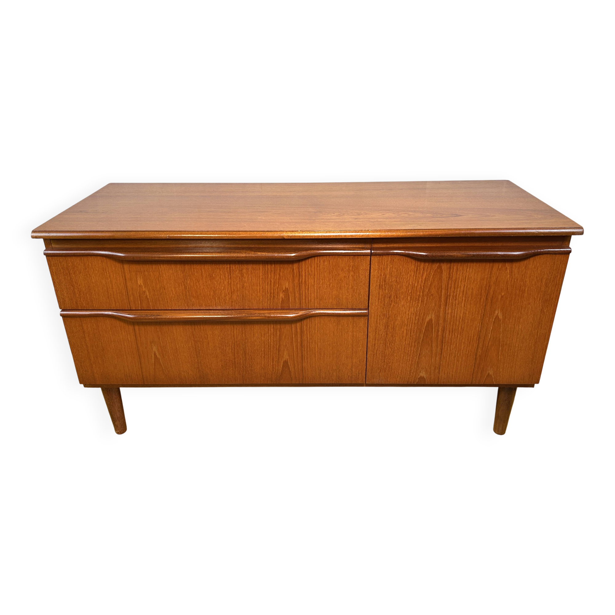 Petit buffet/meuble TV rétro vintage en teck du milieu du siècle | Années 1960