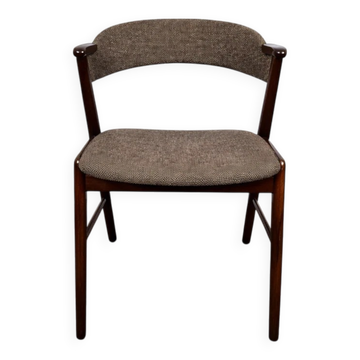 Chaise en palissandre et laine, modèle 32 par Kai Kristiansen pour Korup Stolefabrik, Danemark, 1960.