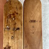 Pair of wooden farm benches