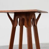 Art Deco tall oak wooden console or pedestal, France 1920s