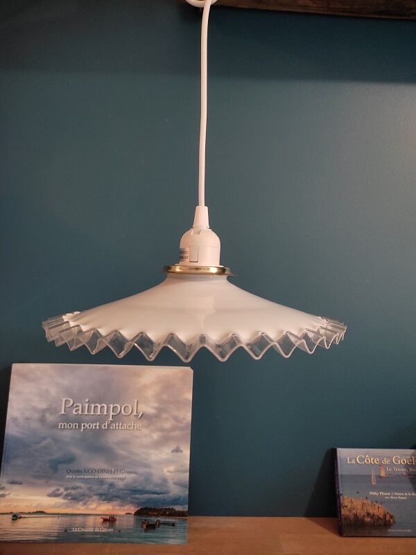 Suspension corole glass transparent serrated edge Dp 022330