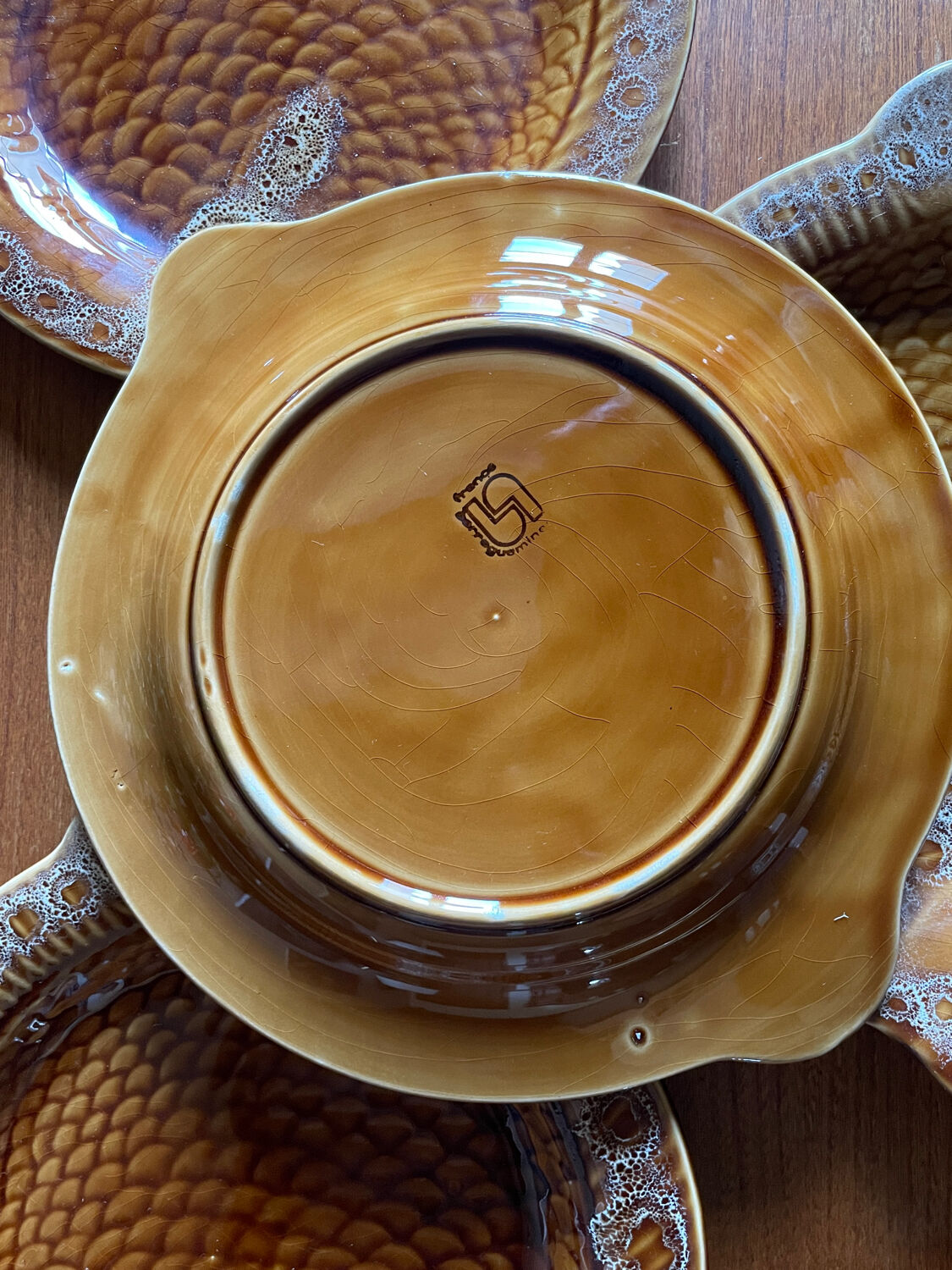 6 fish plates Sarreguemines