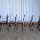 Set of 8 Farmhouse Tyrolean Chair with Heart Cutout Back / 1970s Vintage Di