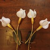 Deux paires appliques Tulipes années 60