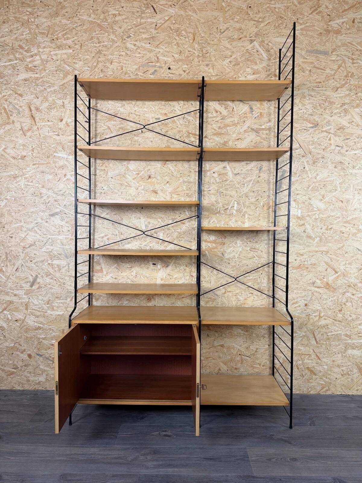 1960s 1970s Ash Shelving System Wall Unit from WHB Germany