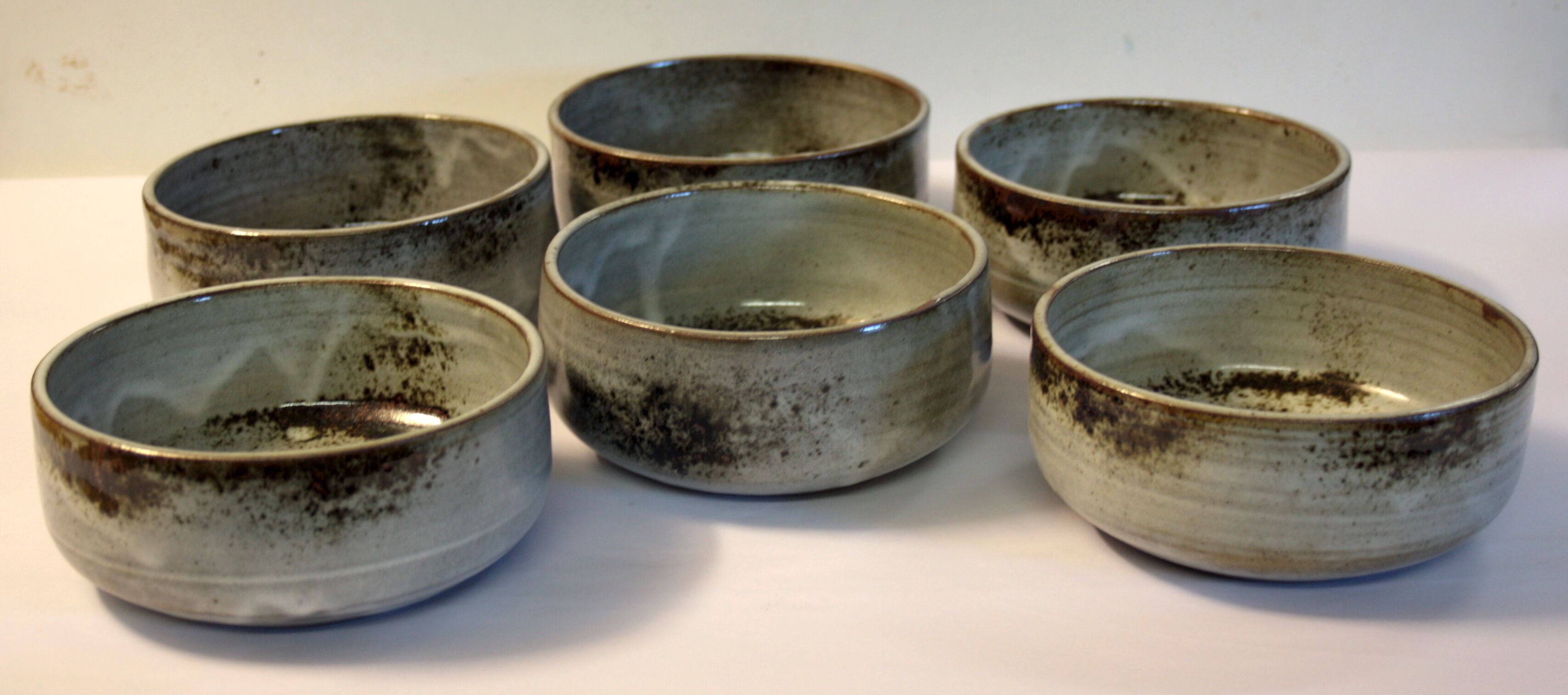 Lot of 6 enamelled stoneware bowls - 70s