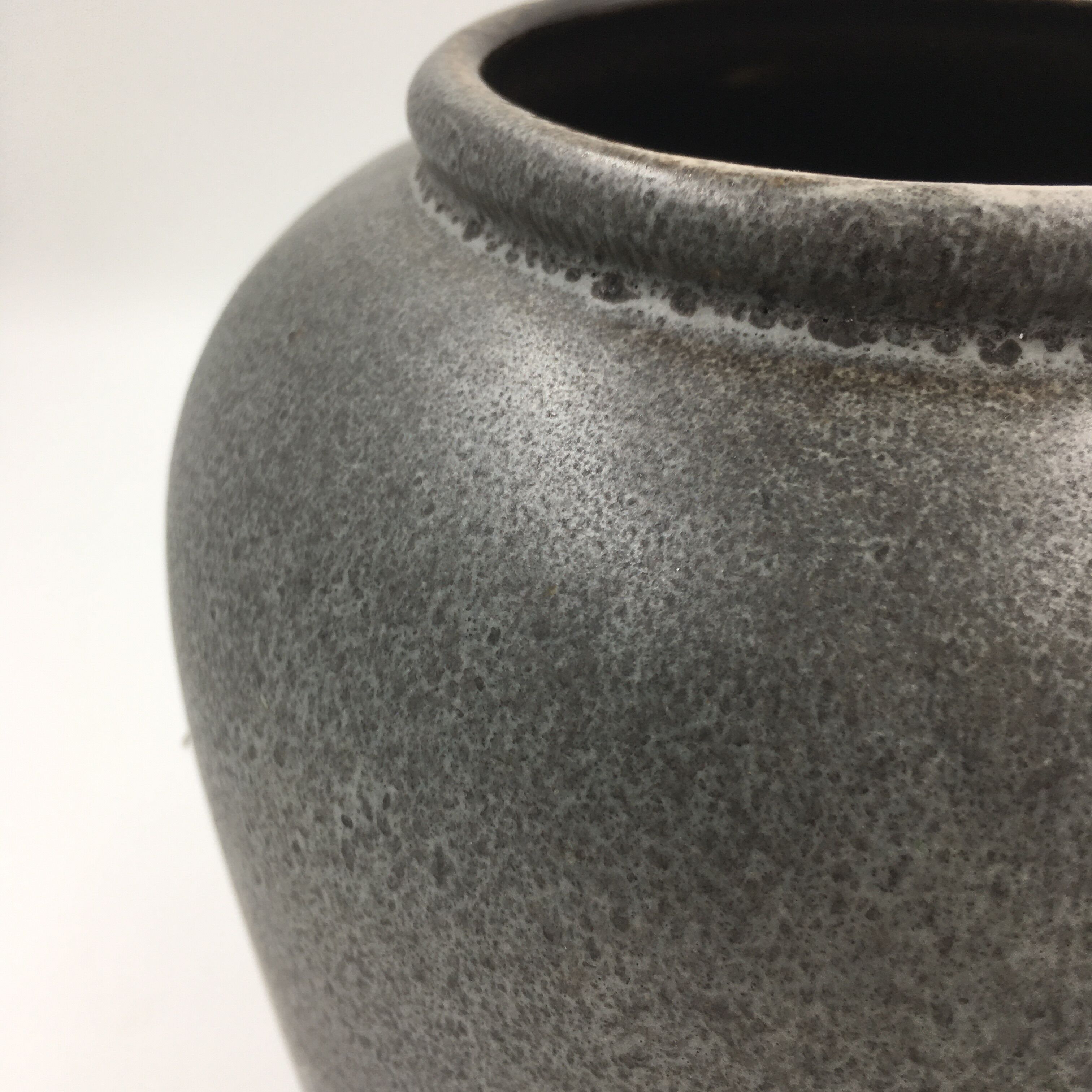 Brown and light grey ceramic vase