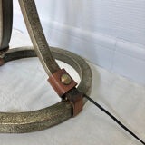 Hammered wrought iron and leather floor lamp by Jean Pierre Rickaert, 1950s