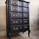 Vintage chiffonier painted black