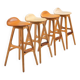 Erik Buch set of four “OD61” bar stools Oddense Mobler Denmark 1965