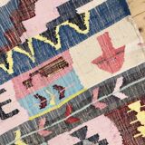 Moroccan Berber carpet Kilim Boucherouite Neuf 1, 68x1m