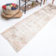 Distressed wool vintage runner rug 312x76cm