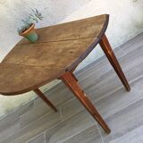 Round table at 2 vintage wood rabats