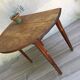 Table ronde à 2 rabats en bois vintage