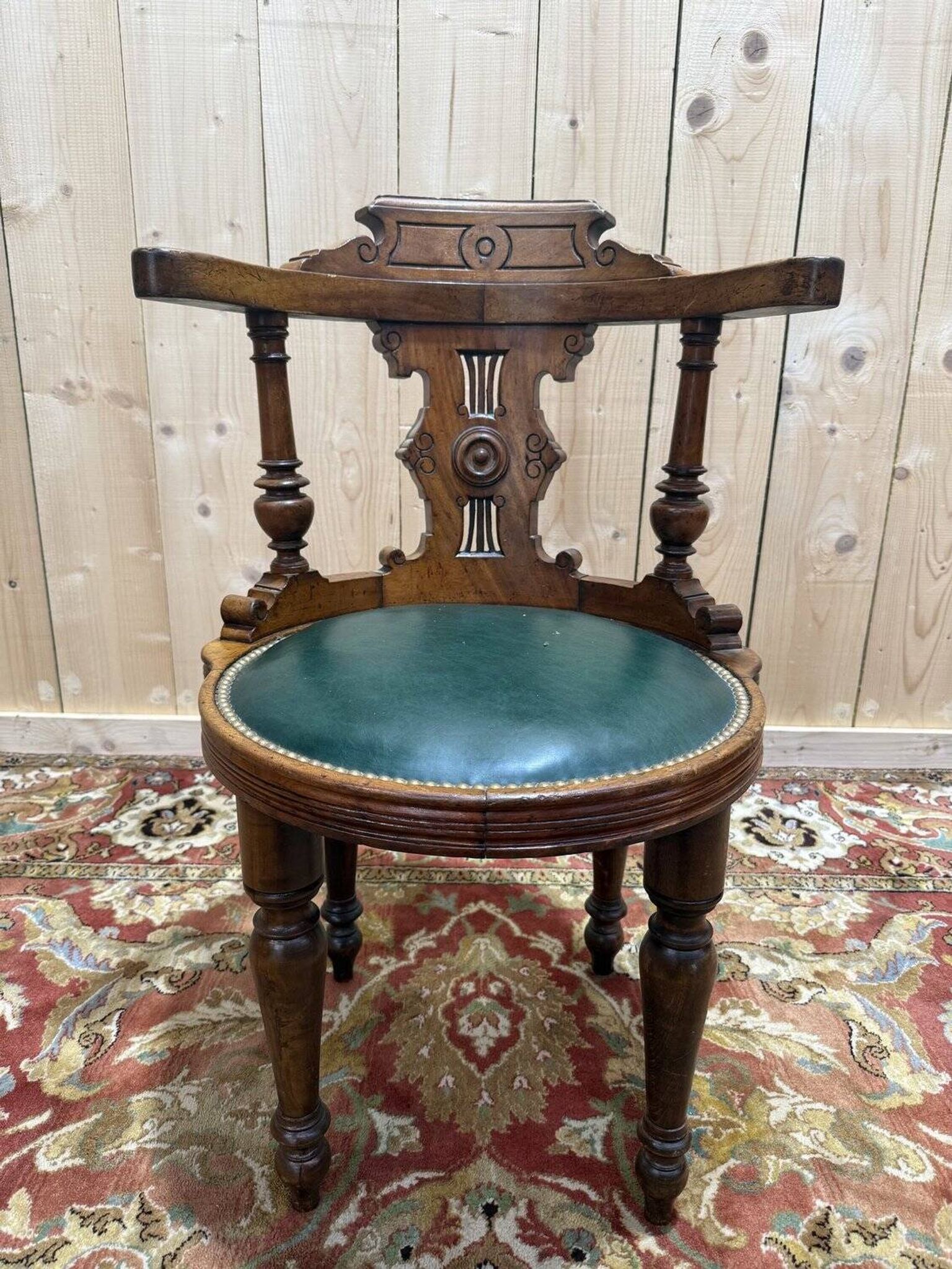 Fauteuil de bureau à en noyer Napoléon III